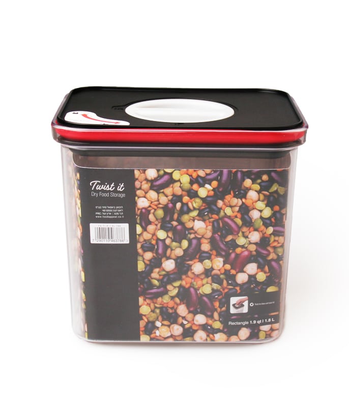 קופסת אחסון Twist it מלבנית 1.75 ליטר Food appeal קופסת אחסון Twist it מלבנית 1.75 ליטר Food appeal
