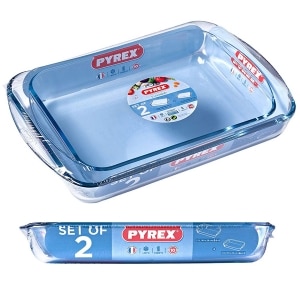 סט 2 תבניות מלבניות זכוכית Pyrex סט 2 תבניות מלבניות זכוכית Pyrex