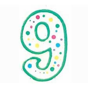 נר מספר 9 ירוק Wilton