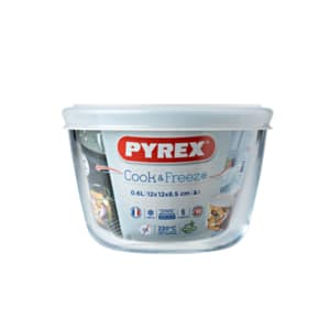 כלי אחסון עגול + מכסה 0.6 ליטר Pyrex כלי אחסון עגול + מכסה 0.6 ליטר Pyrex