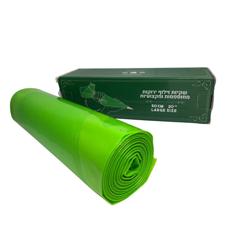72 שקיות זילוף ירוקות בגליל 50cm