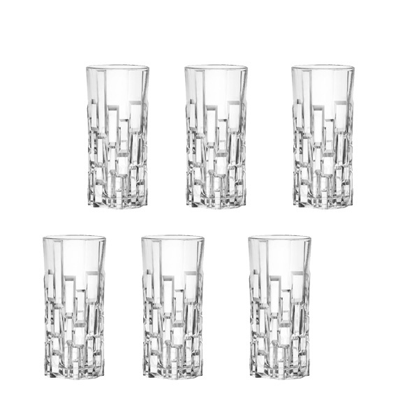 6 כוסות גבוהות 340ml קריסטל RCR Etna