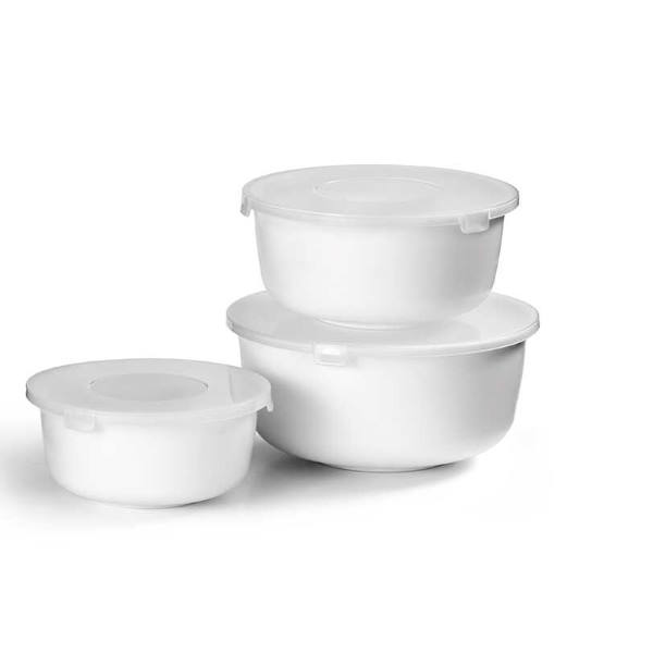 3 קערות זכוכית עם מכסה פלסטיק Food Appeal 3 קערות זכוכית עם מכסה פלסטיק Food Appeal