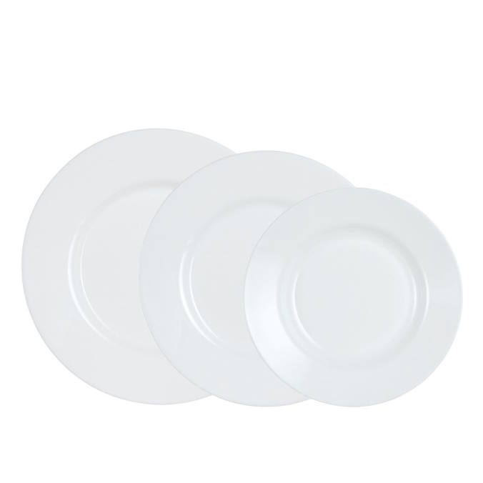 סט 18 צלחות Plumi לבן Luminarc
