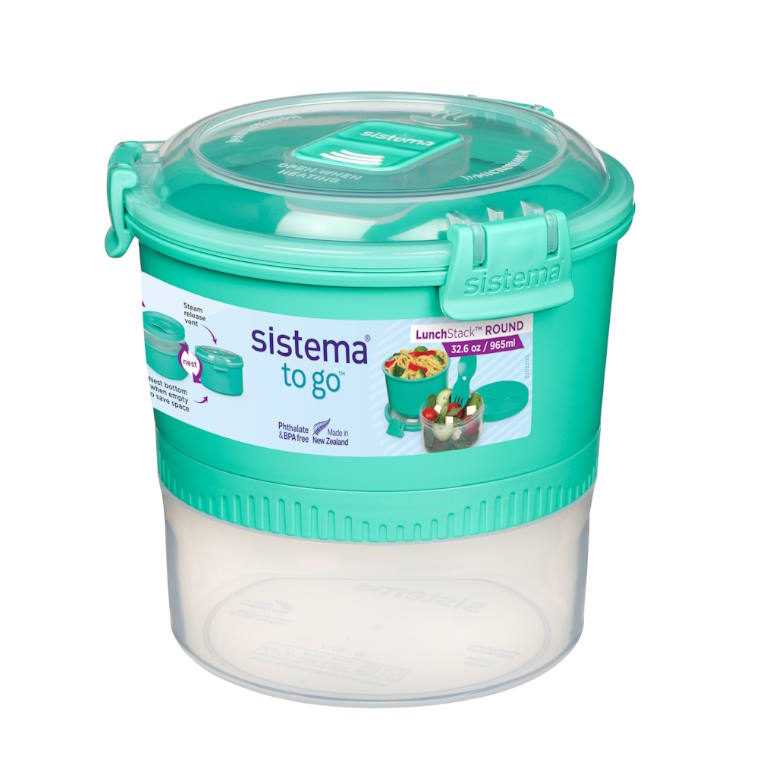 מיכל עגול מחולק Sistema 965ml מסדרת Lunch Stack To Go