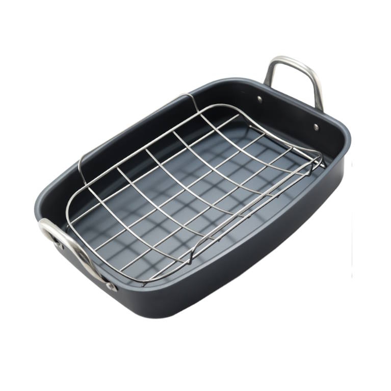 תבנית צלייה פלדה כחולה עם רשת CutterPeeler 38X28