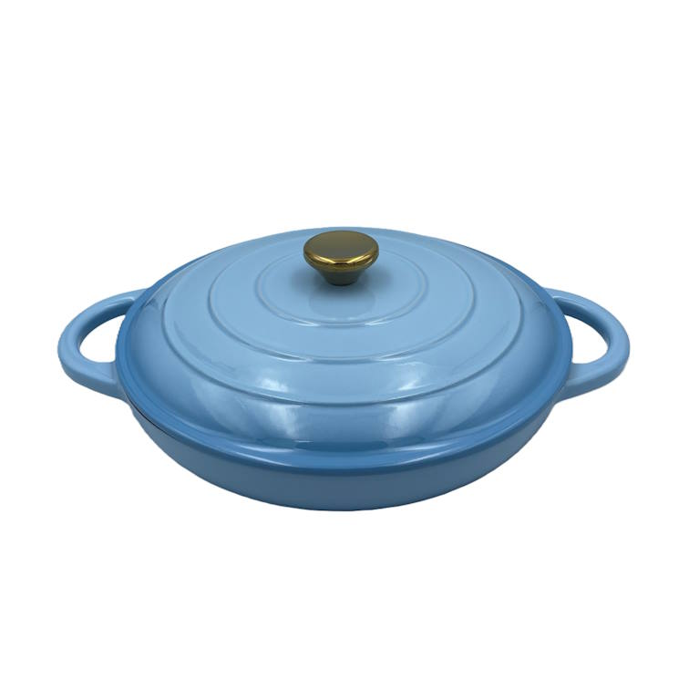 מחבת 2 ידיות יציקת ברזל ציפוי אמייל CutterPeeler 30cm