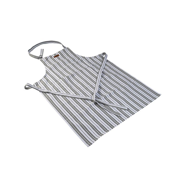 סינר מטבח שלם עם כיס פסים אפורים Arcosteel