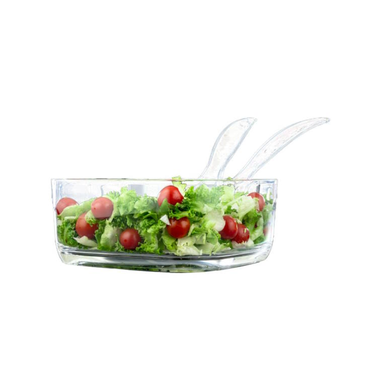 קערת סלט מרובעת אקריל + זוג כפות לערבוב Food Appeal קערת סלט מרובעת אקריל + זוג כפות לערבוב Food Appeal