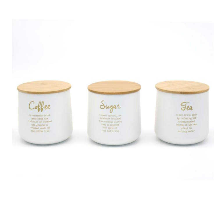 סט אחסון תה קפה סוכר COZY HOME לבן Food Appeal סט אחסון תה קפה סוכר COZY HOME לבן Food Appeal