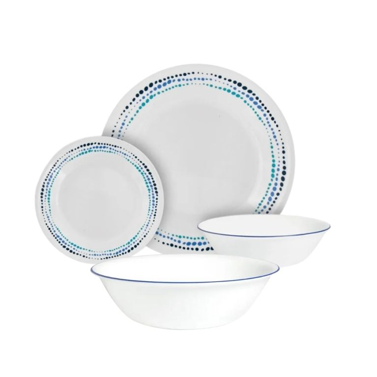 סט 12 חלקים וקערת סלט Ocean Blues קורנינג סט 12 חלקים וקערת סלט Ocean Blues קורנינג