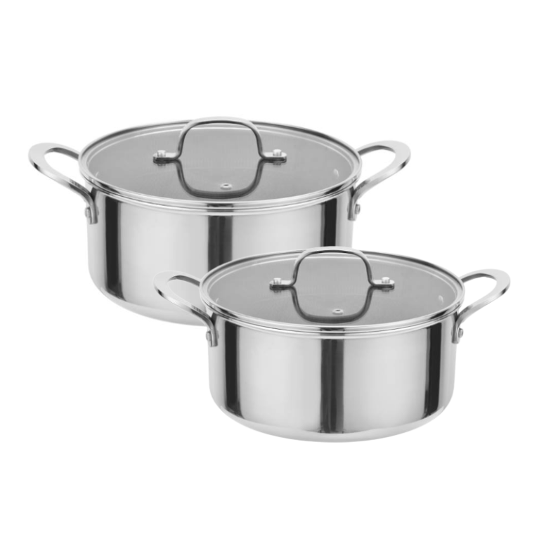 סט 2 סירי נירוסטה היברידית “חלת דבש” CutterPeeler 24+28cm