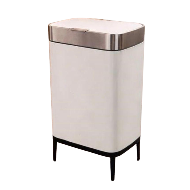 פח אשפה מלבני על רגליים 60 ליטר Touch לבן פח אשפה מלבני על רגליים 60 ליטר Touch לבן